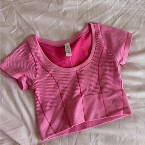 Aerie Pink Ribbed Crop Top
